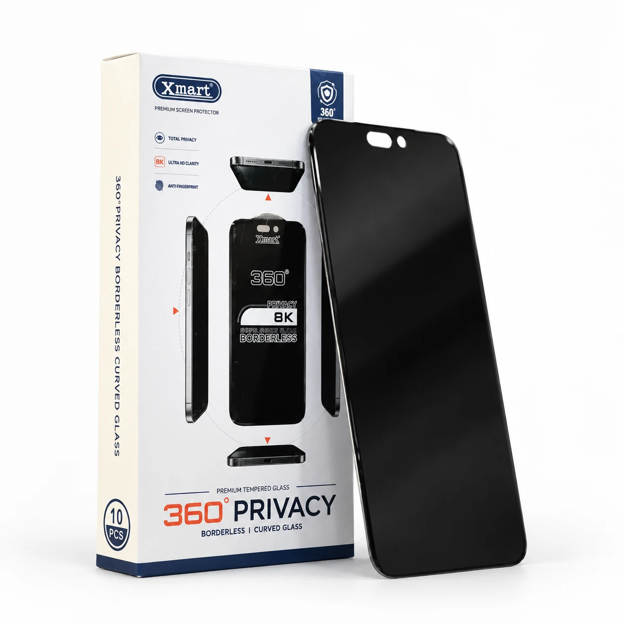 Xmart iPhone 17 Pro Max privacy glass - detail