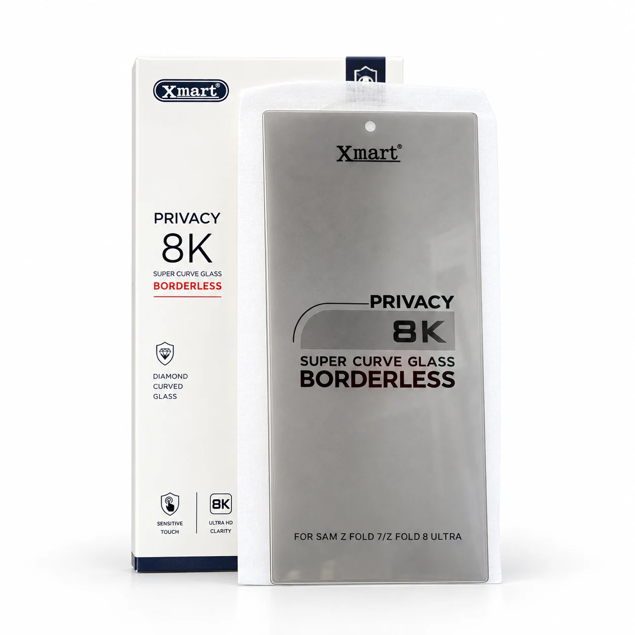 Xmart Samsung Z Fold privacy glass - detail